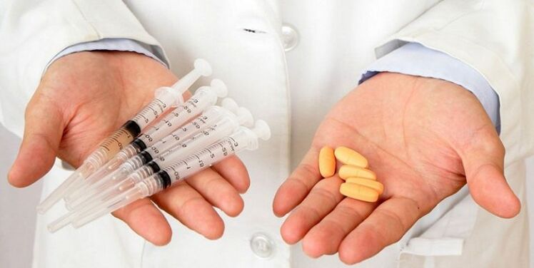 injekcie a tablety na bolesť dolnej časti chrbta